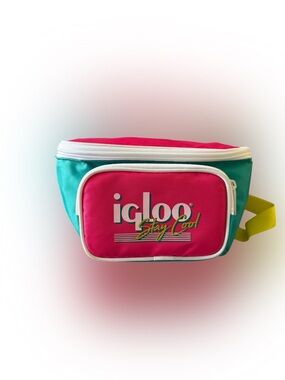 Igloo Stay Cool Retro Neon Insulated Fanny Pack Waist Bag Pink Teal